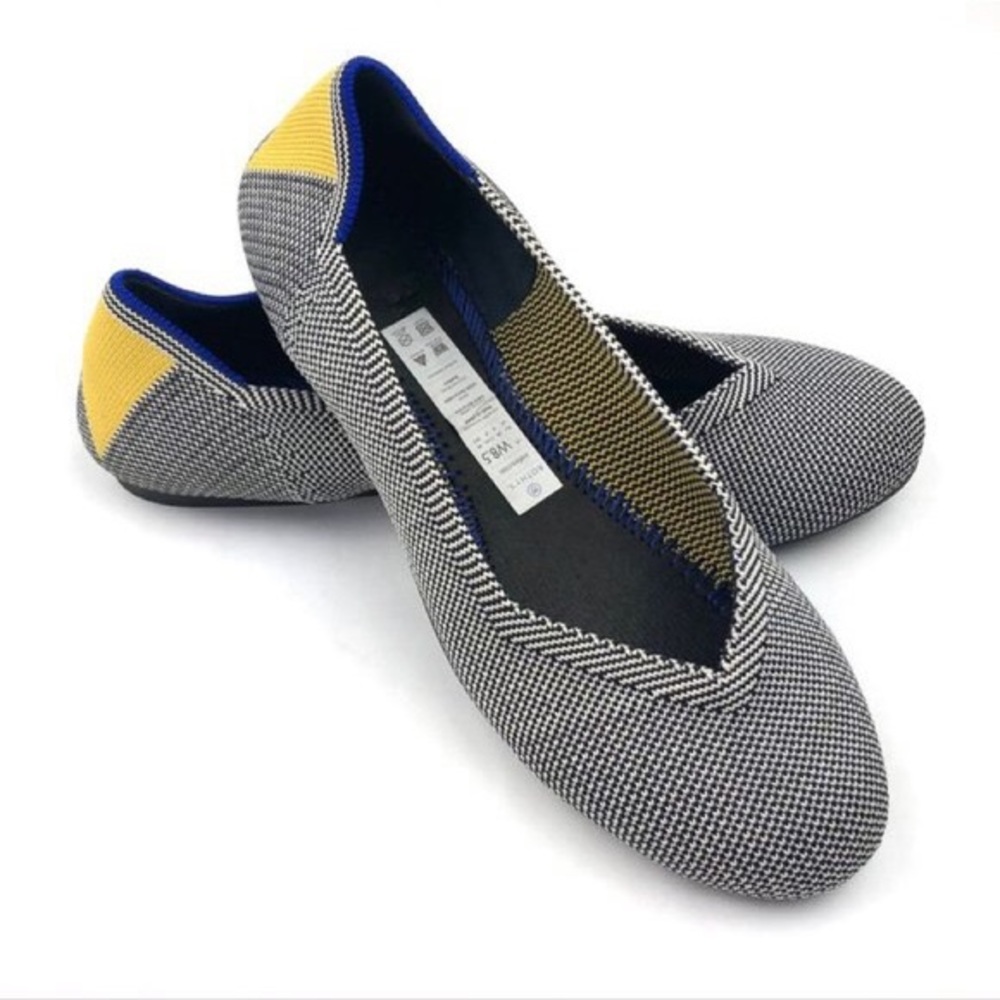 Rothy’s Shale ribbon stripe flat